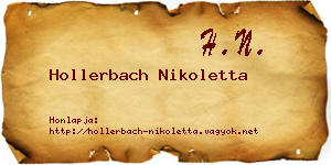 Hollerbach Nikoletta névjegykártya